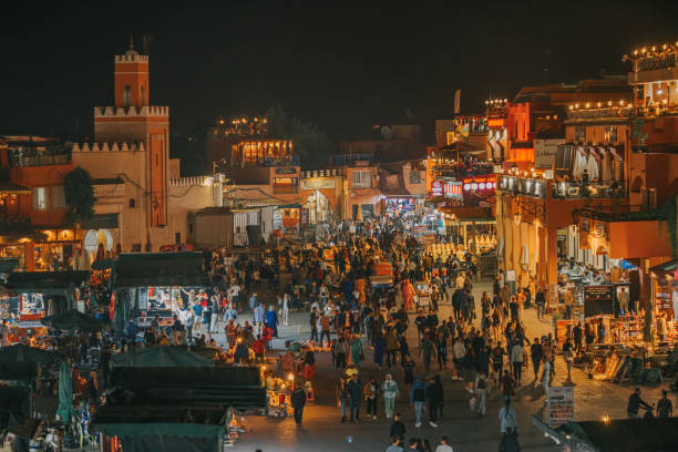 istock High angle view Djemma El Fna Marrakech, Morocco by Night 1452814793