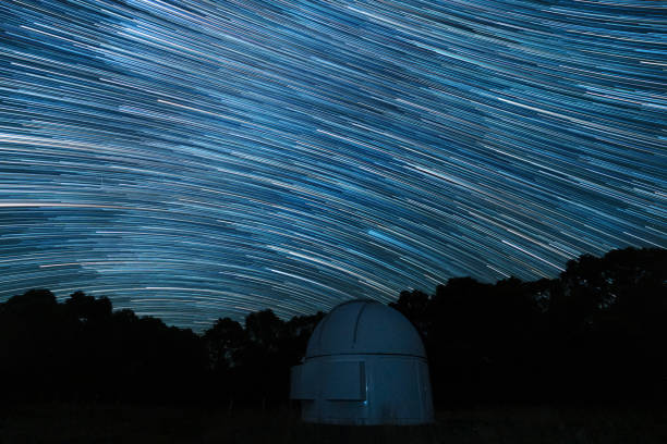 istock Night Stargazing during new moon - Star trail 1452816720