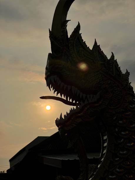 istock Naga statue in front of Wat Don Chum, Phrae, Thailand 1452818043