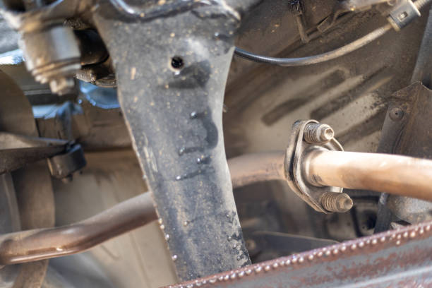 istock Vehicle underbody exhaust pipe of catalyst and exhaust system 1452819551