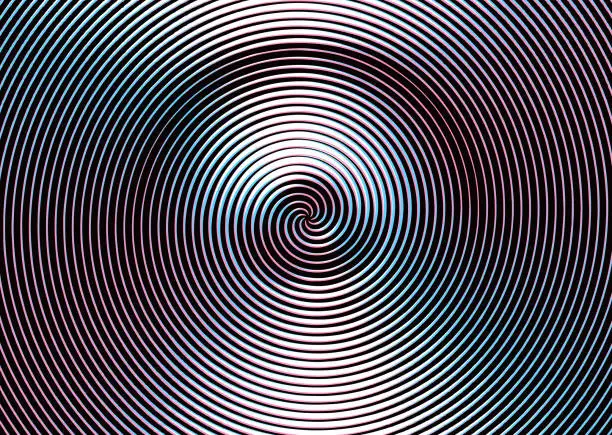 Vector illustration of Concentric circles abstract background with Glitch Technique