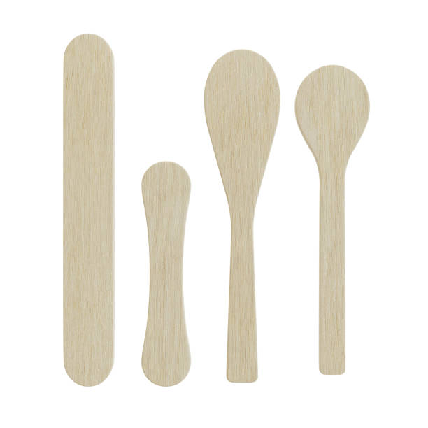 istock 3D rendering Wooden Ice Cream Stick on White Background 1452833571