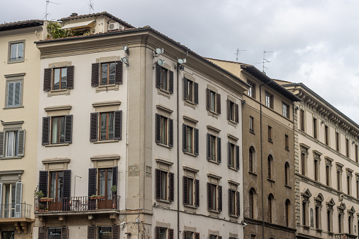 Building Exterior at Florence in Tuscany, Italy. These are apartments.