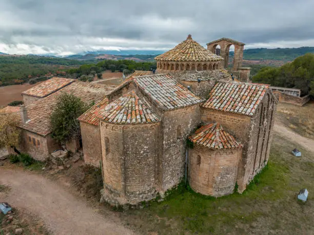 Photo of Romanesque church of Sant Cugat de Salou or Raco in Navas (Bages) Catalonia. Spain.