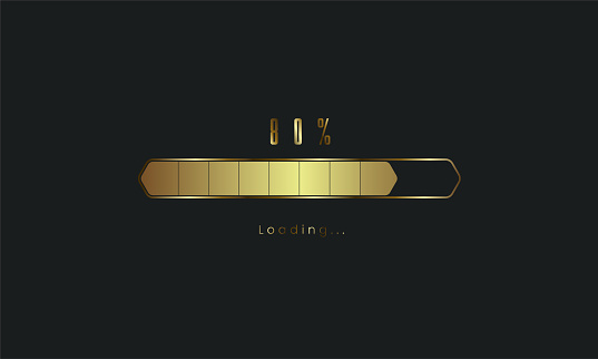 Loading Gold 80 Percent Golden Futuristic Progress Loading Bar Gold Loading Bar ...