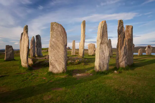 A vertical view of the Callanish Stone Circle in Isle of Lewis, Scotland