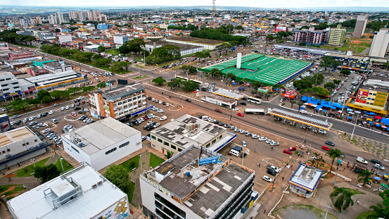 Brasilia, Brazil – March 11, 2022: A view to Satellite city center of Ceilandia in Brasilia, capital of Brazil