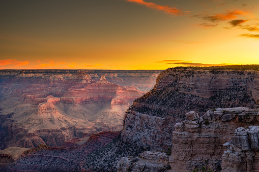 A beautiful shot of the Grande Canyon at sunrise