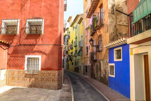istock Beautiful street with colorful architecture 1452842934