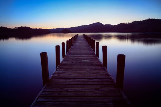 istock Coniston Water Jetty at blue hour, Lake District, England, UK 1452846479