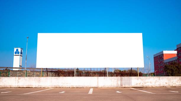 istock Closeup of a giant blank billboard under a blue sky 1452847262
