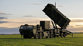 MIM-104 Patriot - US surface-to-air missile system on a mobile vehicle platform.
