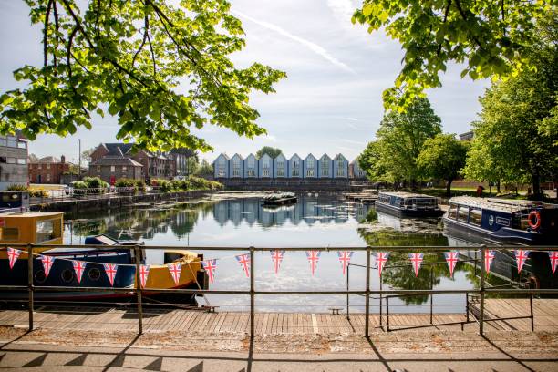 Chichester Canal, England, UK Chichester, United Kingdom – May 06, 2022: Chichester Canal starting point in England, UK chichester stock pictures, royalty-free photos & images