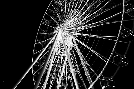 Munich, Germany – February 13, 2019: A closeup shot of the Ferry Wheel at Ostbahnhof in Munich