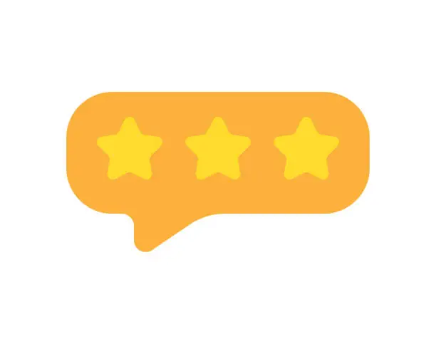 Vector illustration of Speech bubble with rating stars