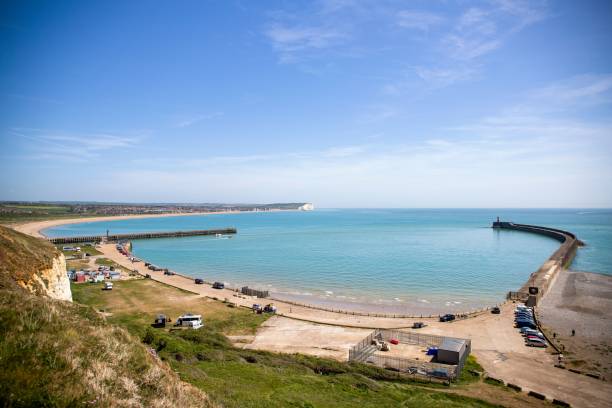 istock Panoramic view of Newhaven beach, England, UK 1452850474