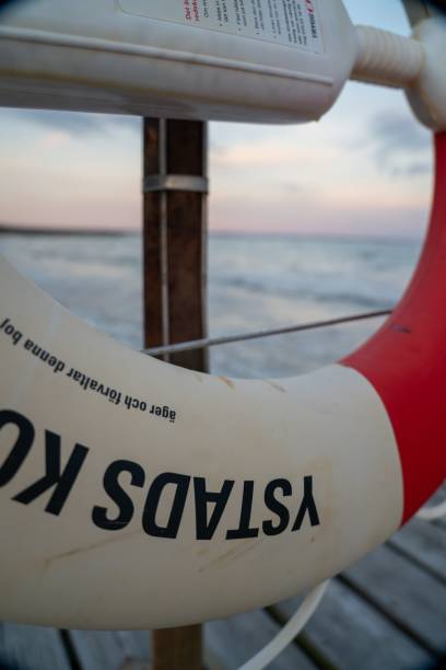 istock Lifebuoy on the beach at Ystad, Sweden 1452850618