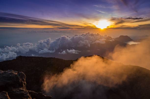 istock Beautiful view of the sunset cloudscape over some hills 1452851035