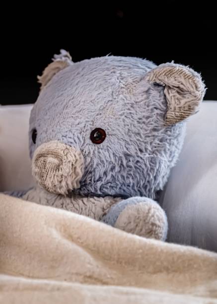 istock Vintage Blue Teddy Bear With A Worn Nose 1452851157