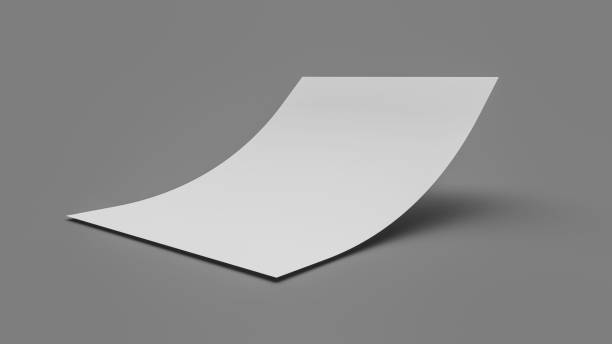 istock 3d Illustration of a Bent empty paper sheet on a gray background 1452851171