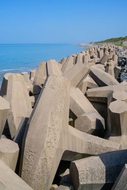 istock coastline sea defense groynes north wales UK 1452851748
