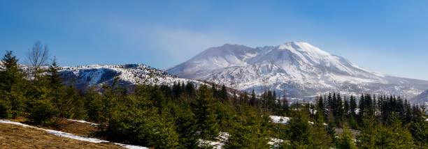 istock Beautiful view of a snowy mountain under the sunlight 1452852973