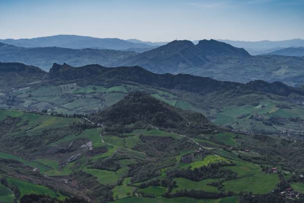 istock Scenic landscape of green covered hills in Emilia-Romagna, Italy 1452853850