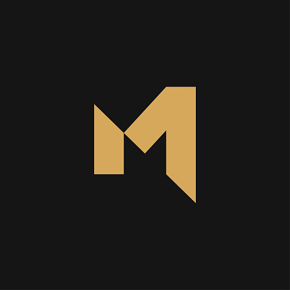Letter M minimal  icon design template elements