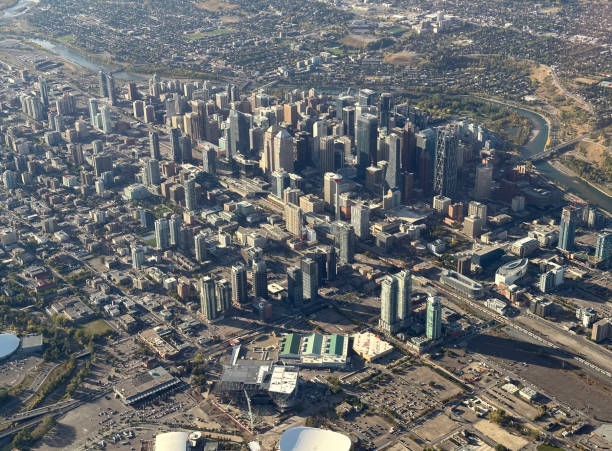 istock Aerial View of Calgary and Bow River Valley, Alberta, Canada 1452859028