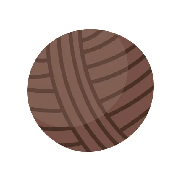 Vector illustration of Brown yarn ball cartoon illustration