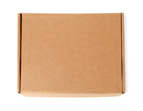 istock One closed cardboard box isolated on white, top view 1452861635