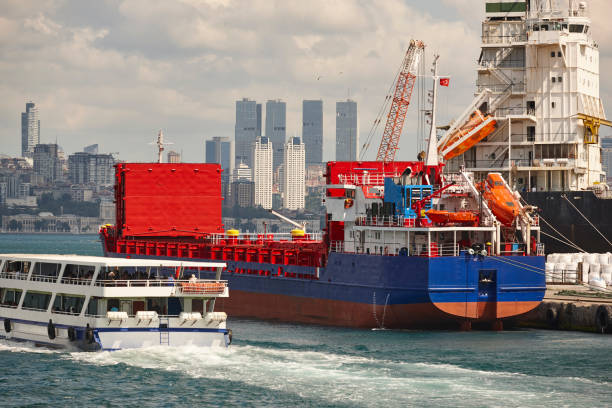 istock Maritime traffic at the bosphorus strait in Istanbul. Transportation Turkey 1452862035