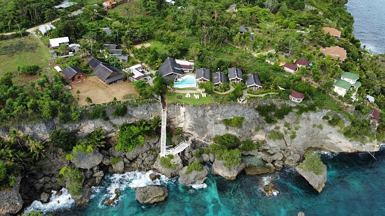 Siquijor, Philippines – May 20, 2022: A bird's-eye view of Kawayan resort in Siquijor, Philippines