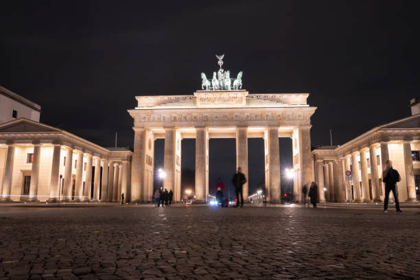 istock Brandenburger Tor (gate) in Berlin, Germany, at night 1452867271