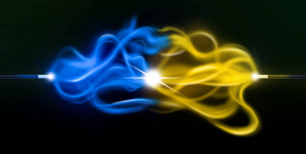 istock Magic wands with fairy sparkles opposing each other on black background. Banner design 1452873548
