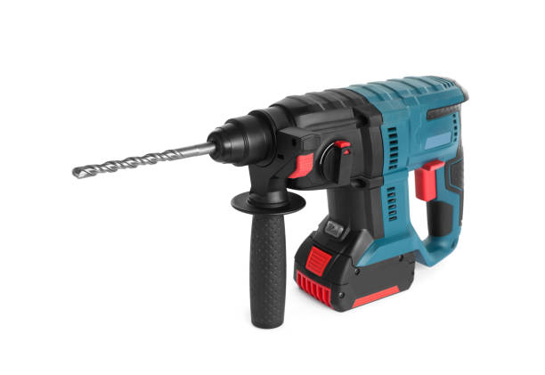 istock Modern electric power drill isolated on white 1452874747