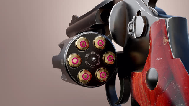 Revolver And Bullets