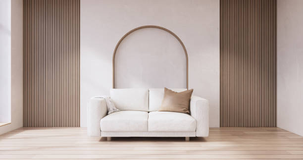 istock Minimal Muji style, Empty wooden room,Cleaning japandi room interior. 1452880202