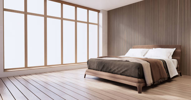 istock Minimalist wabi sabi interior mock up design, room muji sytle. 1452880219