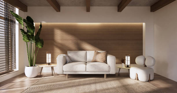 istock Minimal Muji style, Empty wooden room,Cleaning japandi room interior. 1452880452