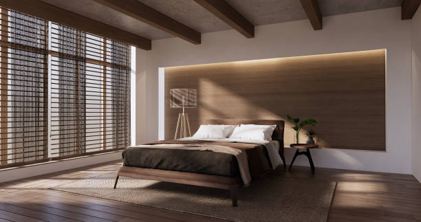 istock Minimalist wabi sabi interior mock up design, room muji sytle. 1452880496