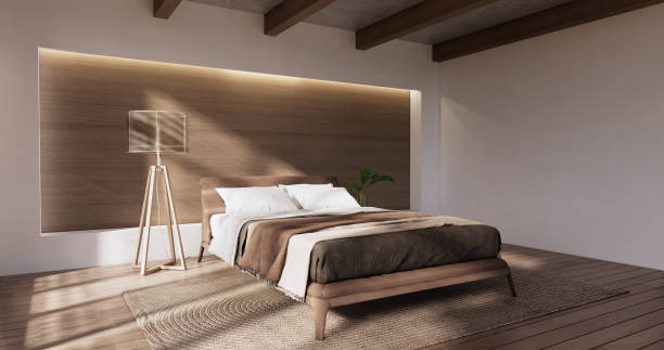 istock Minimalist wabi sabi interior mock up design, room muji sytle. 1452880498