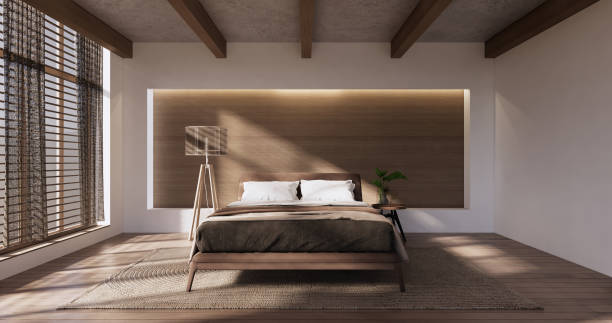 istock Minimalist wabi sabi interior mock up design, room muji sytle. 1452880502