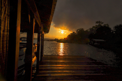 The sun shines across my dock in this shot taken on beautiful Lake Sinclair in Milledgeville, Georgia.