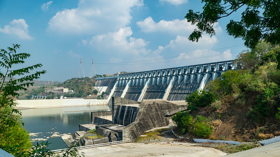 Narmada River and Sardar Sarovar Dam Gujarat India