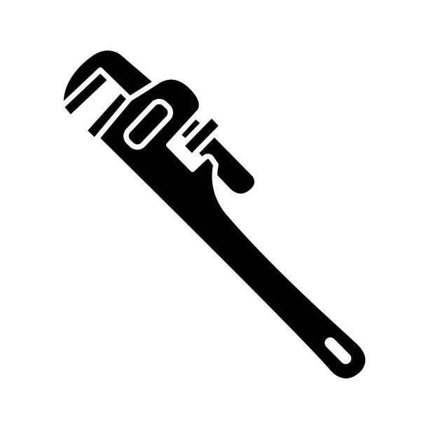 monkey wrench icon vector design template na białym tle - plumber stock illustrations