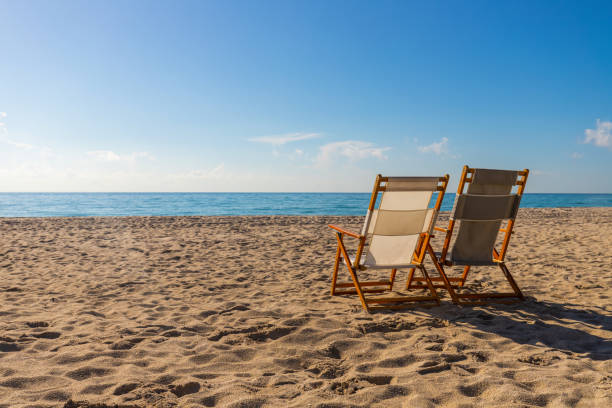 istock Beautiful tropical landscape with chairs 1452889583
