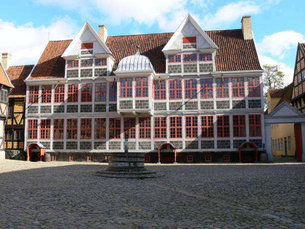 The Coin Master's Mansion in the open-air town museum "Den Gamle By" stock photo