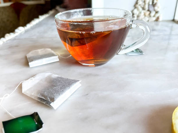 istock A cup of tea, tea bags and lemon. 1452893416
