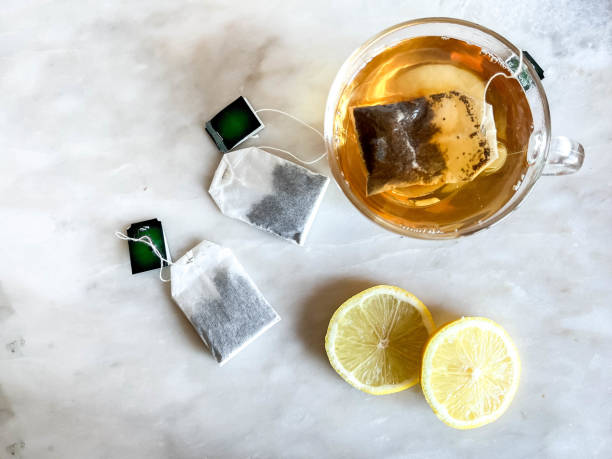 istock A cup of tea, tea bags and lemon. 1452893418